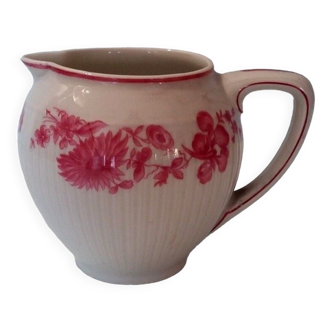 Porcelain cream pot GDA Limoges pink flowers
