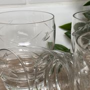 Set of 6 engraved glass wine glasses