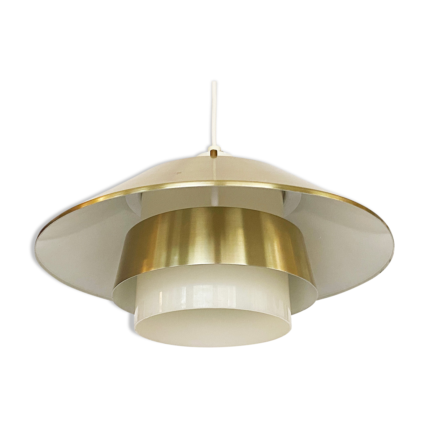 Aluminum pendant light by Vadsbo Metall. Sweden 1970s