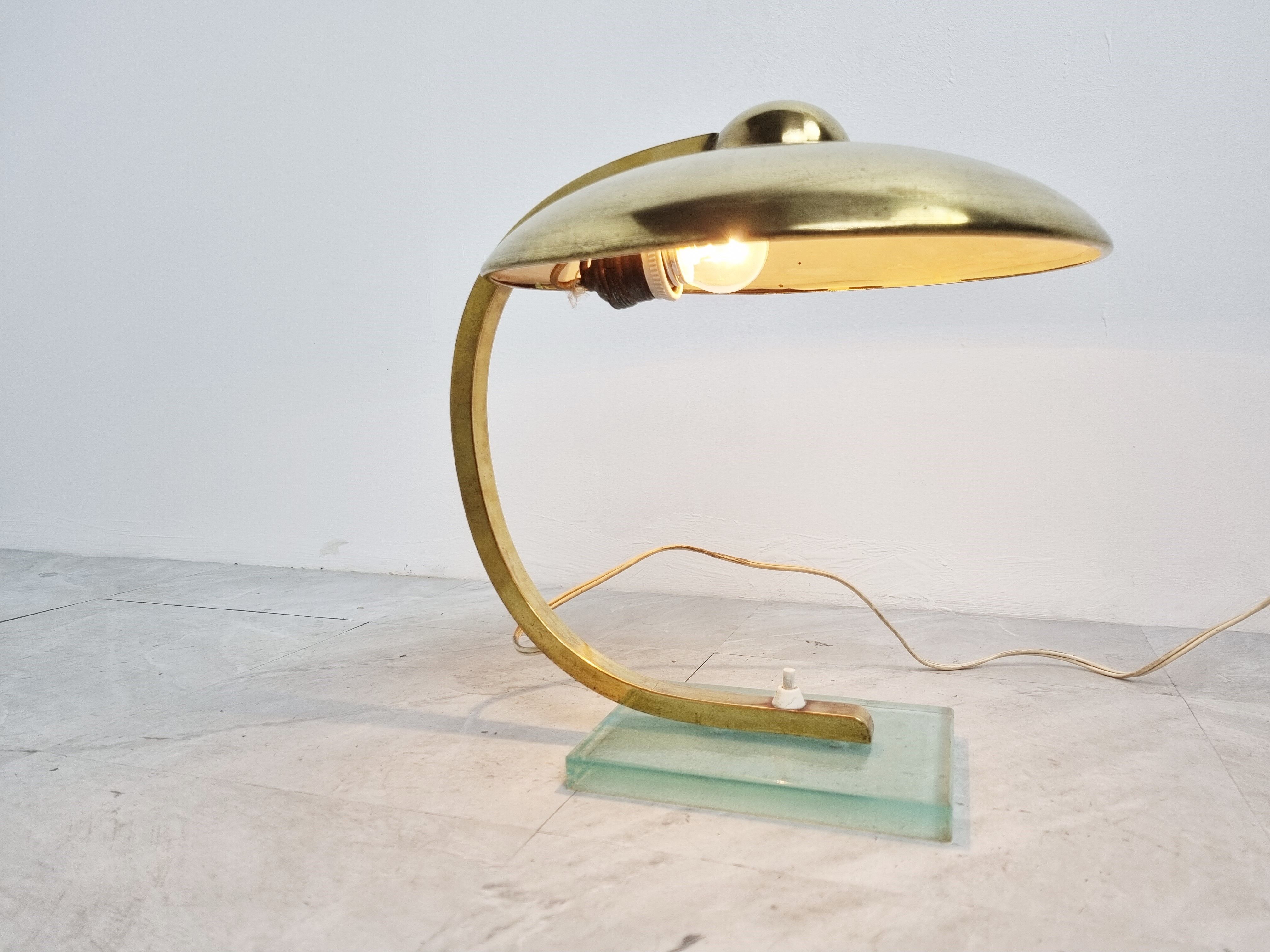 1930s art deco bauhaus brass desk lamp