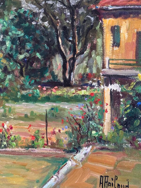 Toile signée André Raibaud « paysage de Provence