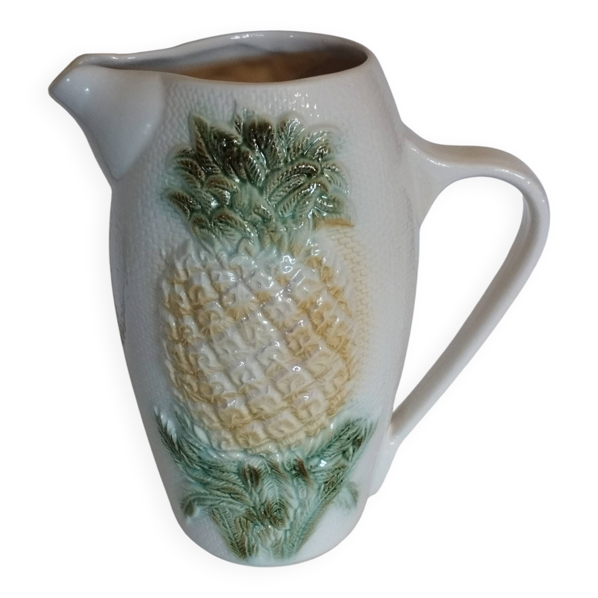 Sarreguemines earthenware jug in Pineapple shape