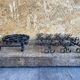 Service Table Table Mat + 8 Antique Black Wrought Iron Knife Holders
