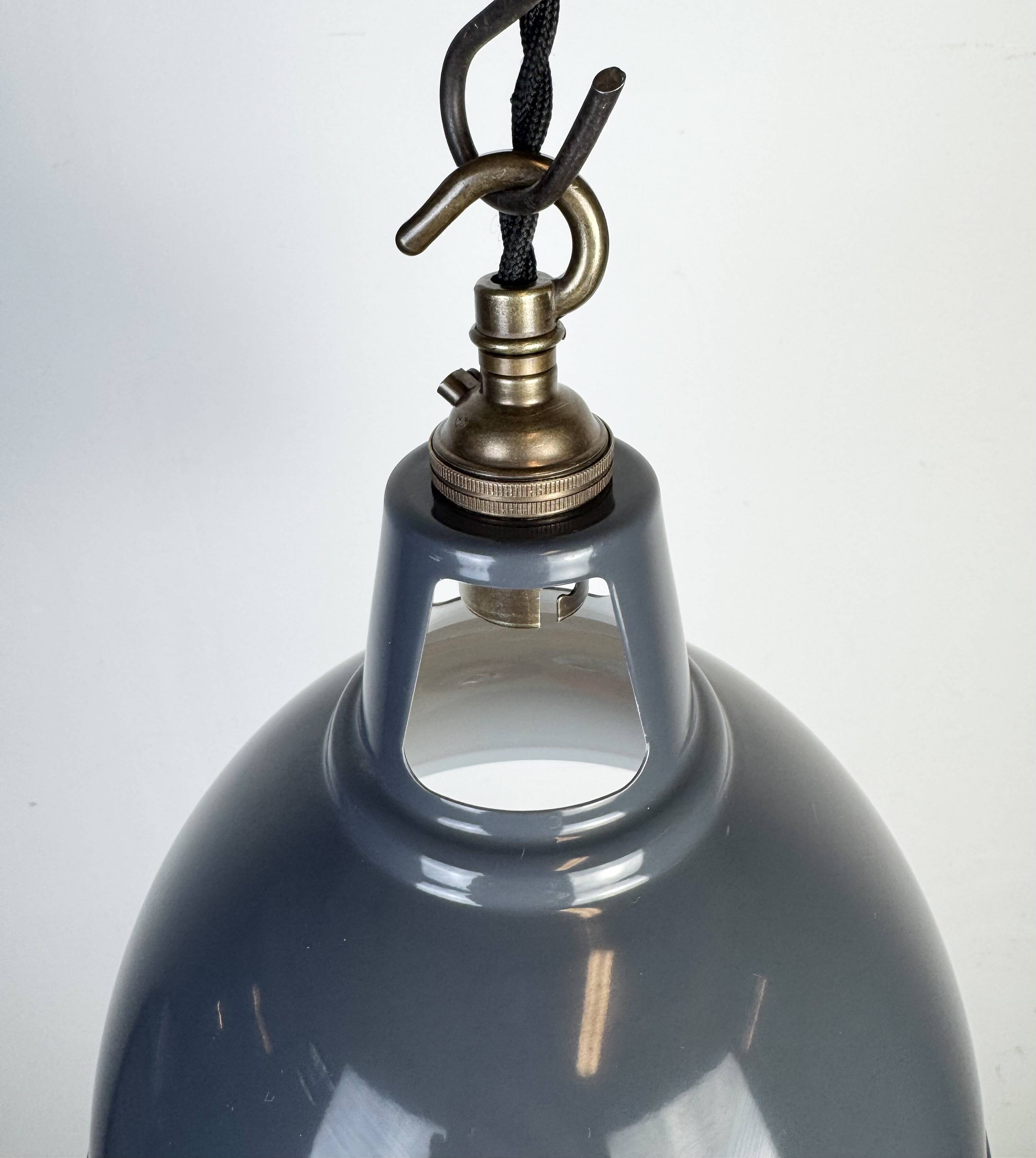 Vintage Industrial Grey Painted Pendant Lamp