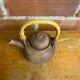 Antique terracotta teapot + bamboo handle, vintage japanese style