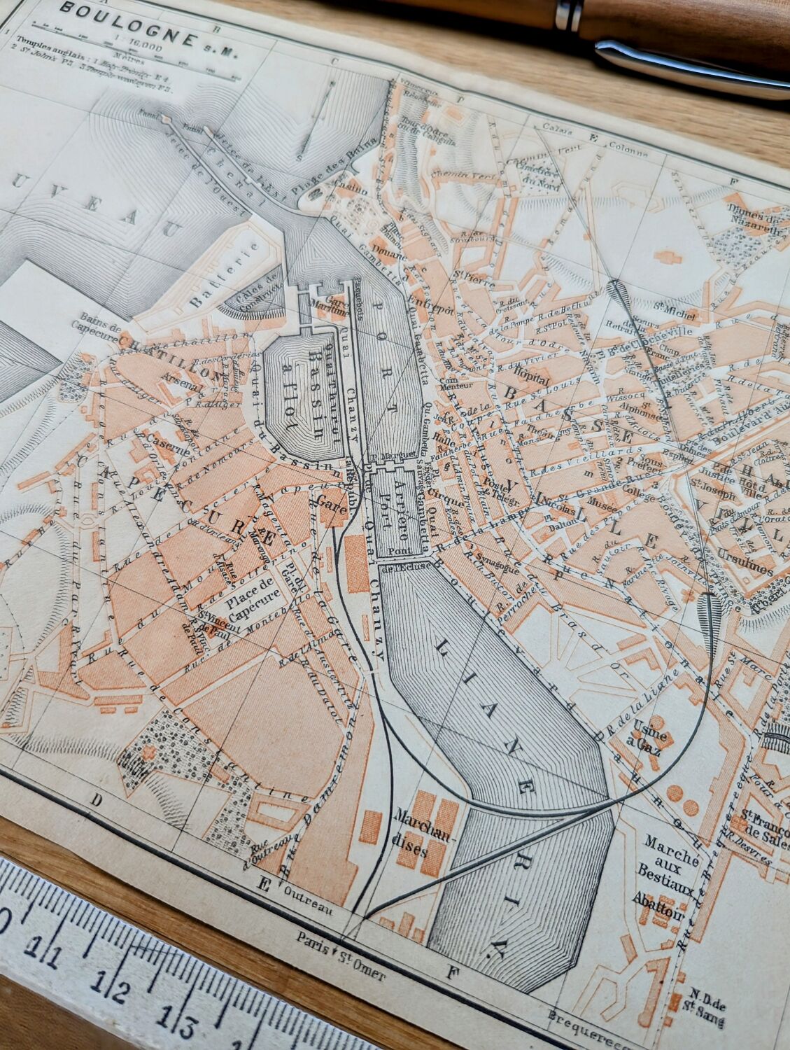 Printed in 1902, Map of Boulogne-sur-Mer, Pas-de-Calais.