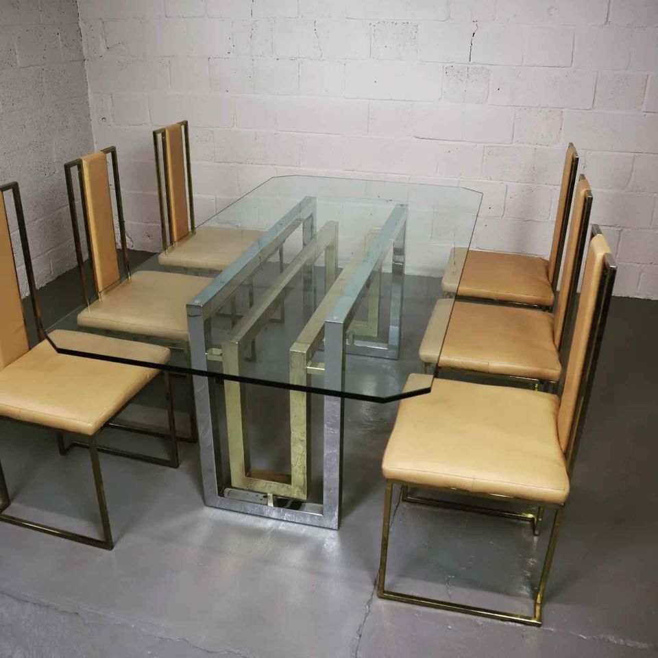 Italian dining room set by Renato Zevi from the 70's