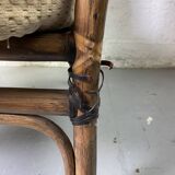 Colonial armchair in wood and canework