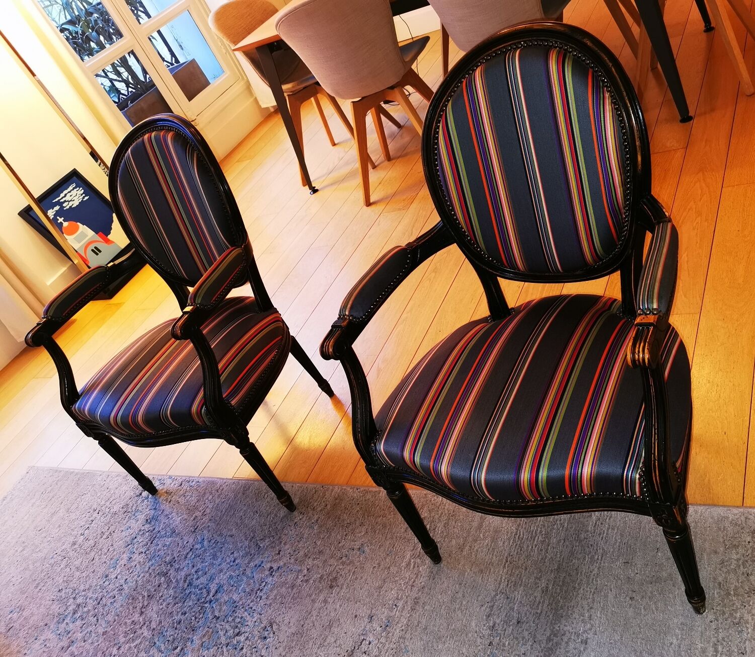 2 medallion armchairs - Paul Smith fabrics published by Gilles Nouhaillac