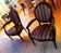 2 fauteuils médaillon - Tissus Paul Smith  édités Gilles Nouhaillac