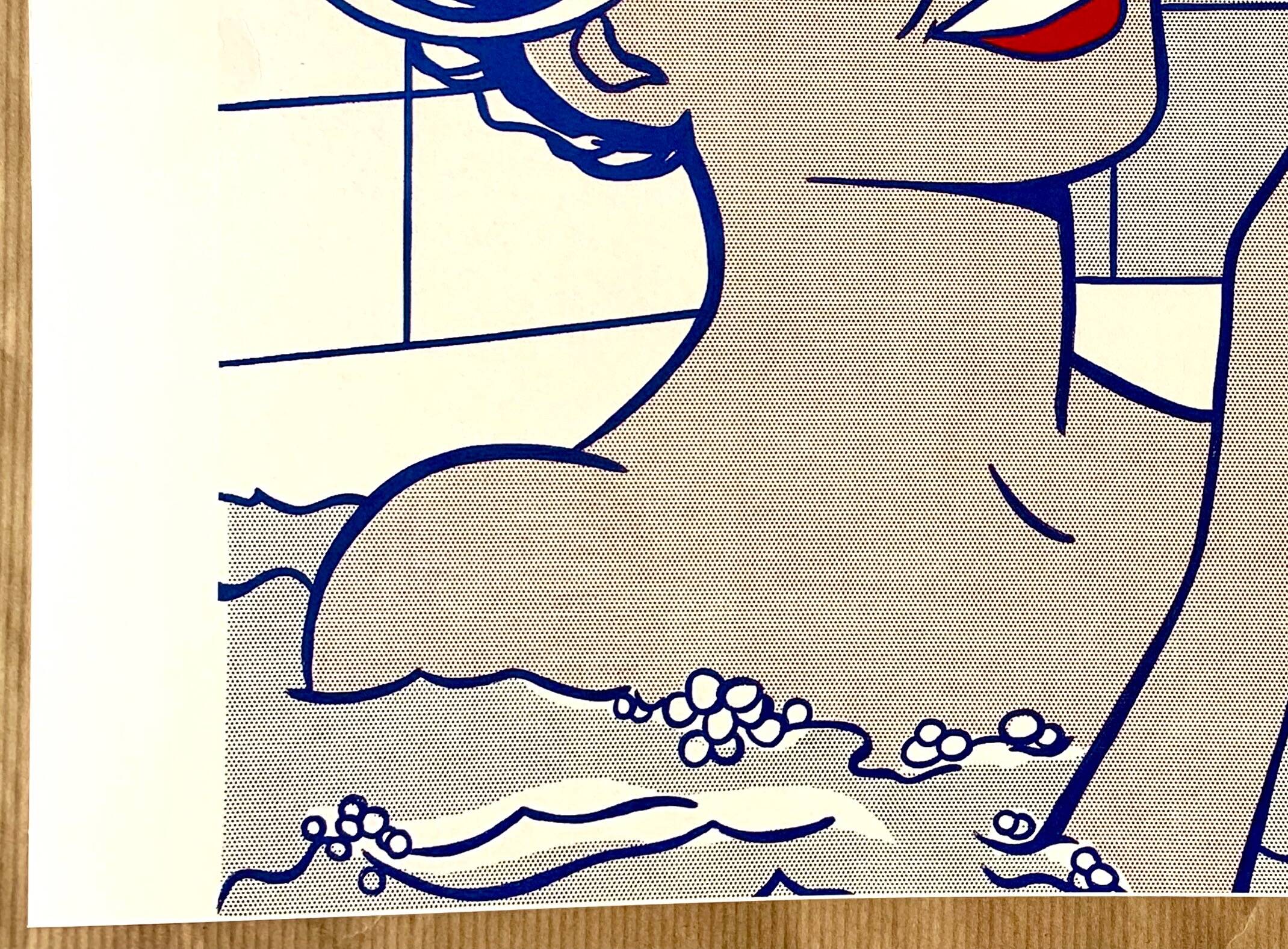 Original pop-art poster, reissue by Roy Lichtenstein "woman in bath 1963"