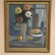 Swedish Oil on Panel – “Vase and Fruit Bowl” by Helge Andersson