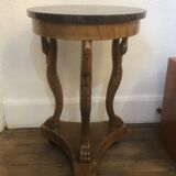 Empire Wood Marquetry Plateau Marble Decoration Swans