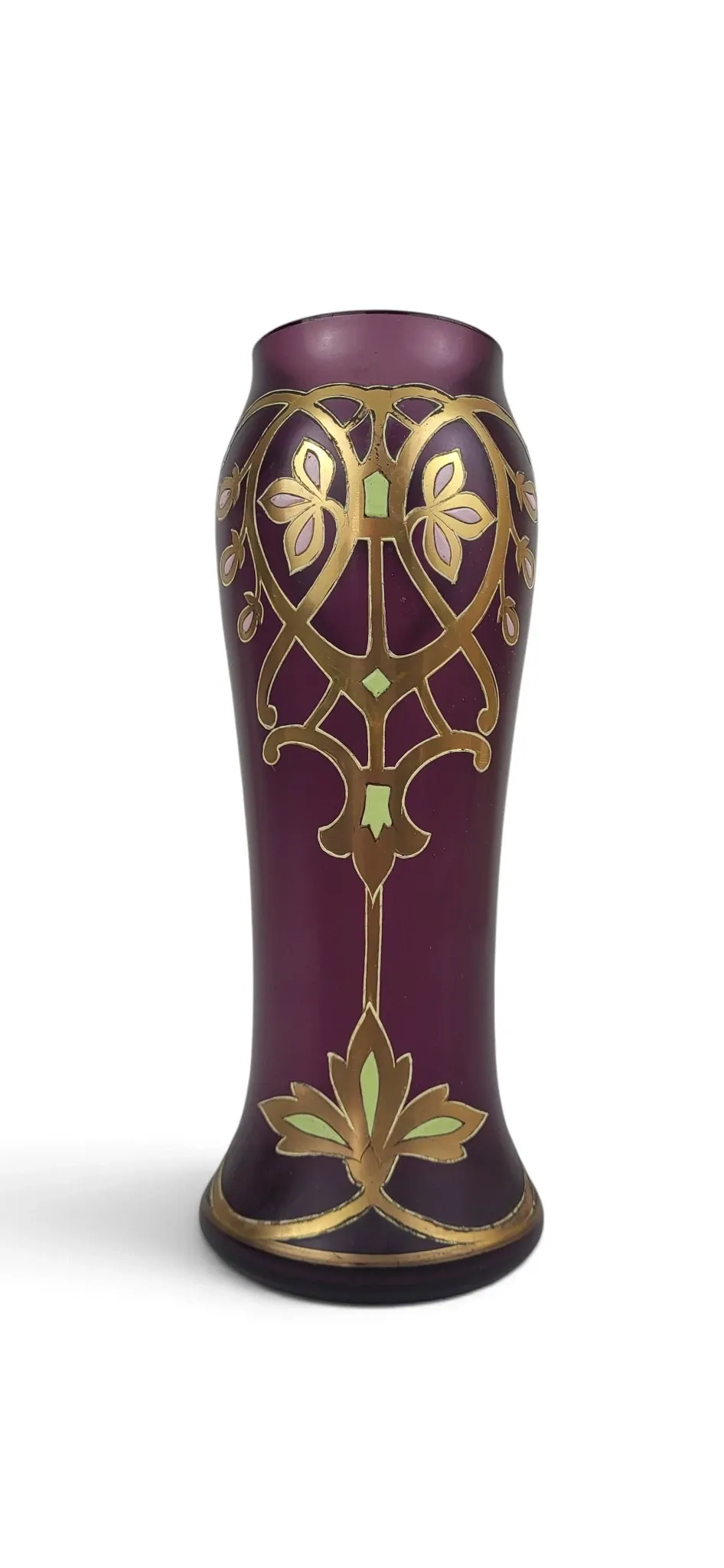 Art Nouveau vase in enamelled glass, Bohemia, 1900-1910