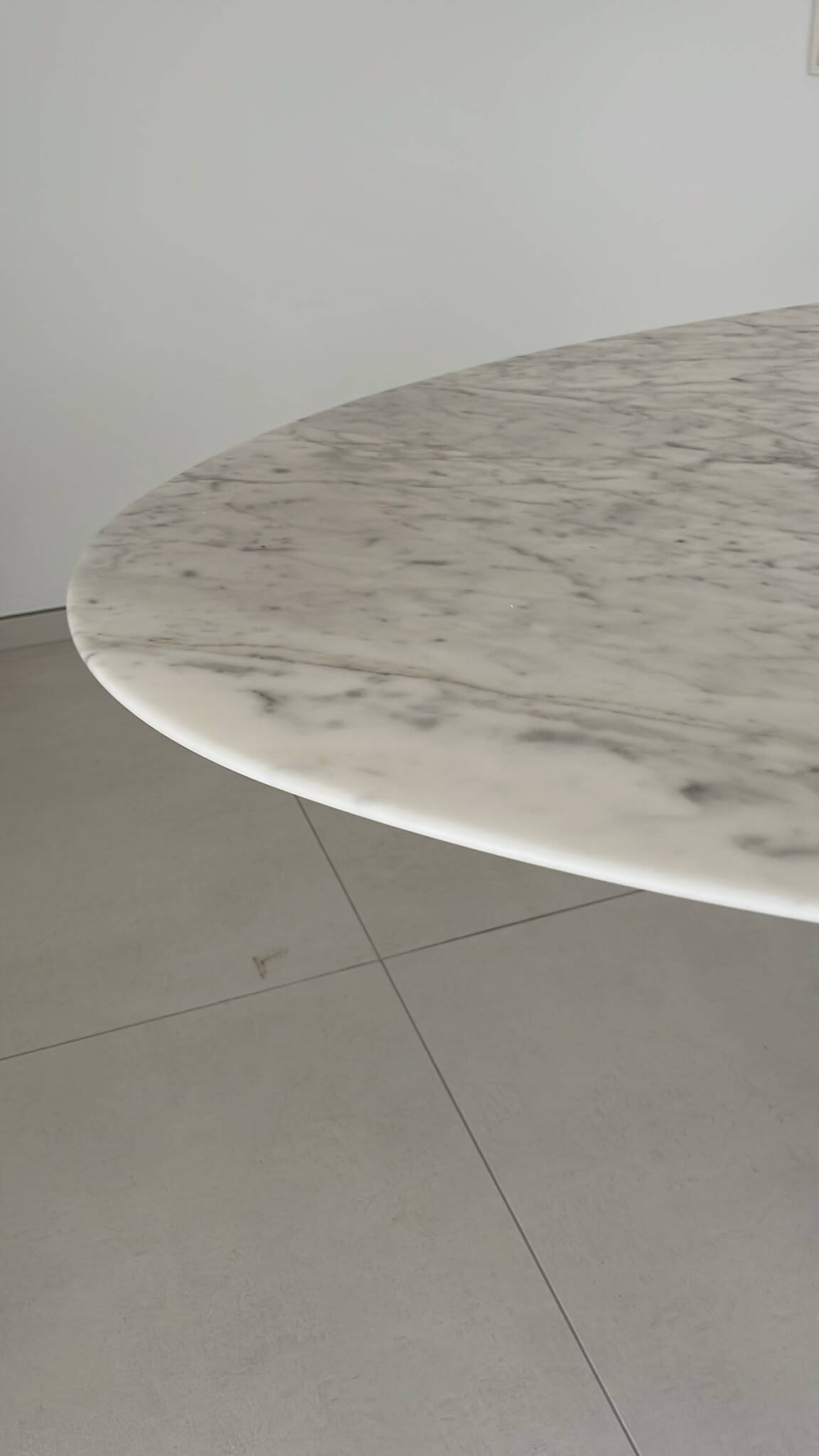 Original Knoll Tulip oval dining table 198x121 Eero Saarinen Arabescato Matt