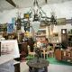 Large, heavy wrought iron and glass chandelier, circa 1980/90