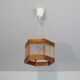 Scandinavian hanging lamp in teak and glass 1960