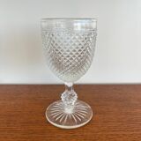 Two 19th-century moulded crystal glasses with diamond points.