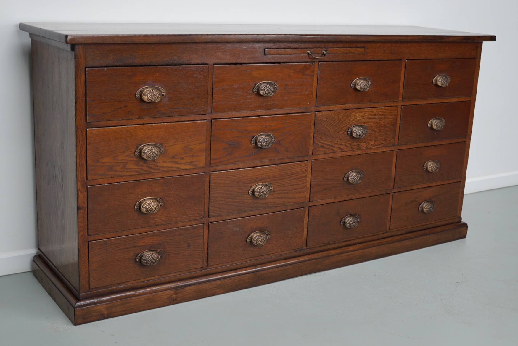 Vintage Dutch Oak Apothecary / Shop Cabinet, 1940s