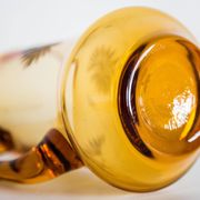 Set of six mid-century glasses and yellow Murano pot, Europe, 1960s.