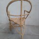 Set of 4 armchairs vintage wood and rattan