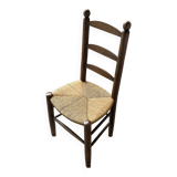 Rustic oak straw chair