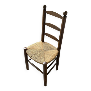 Rustic oak straw chair