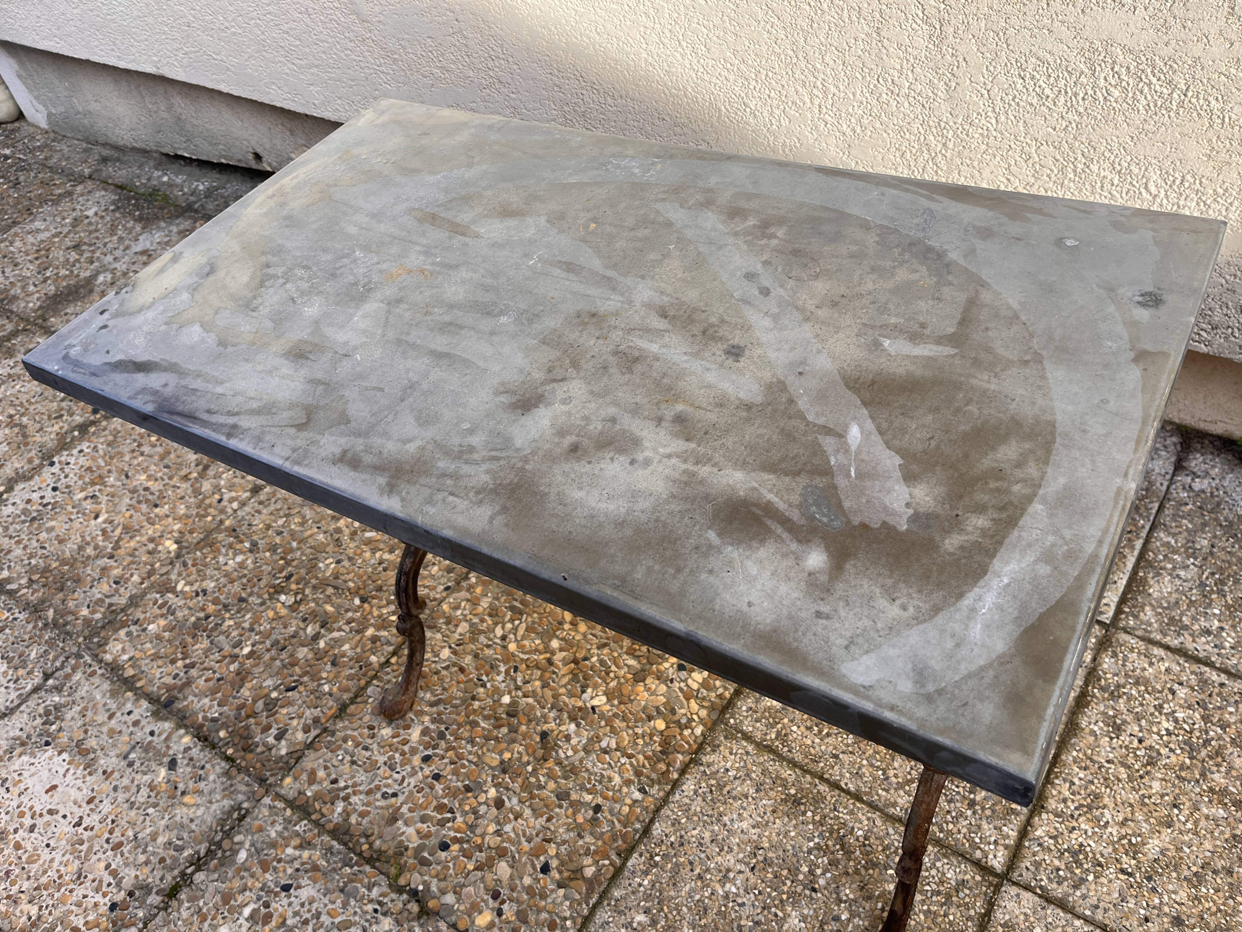 art deco wrought iron bistro table