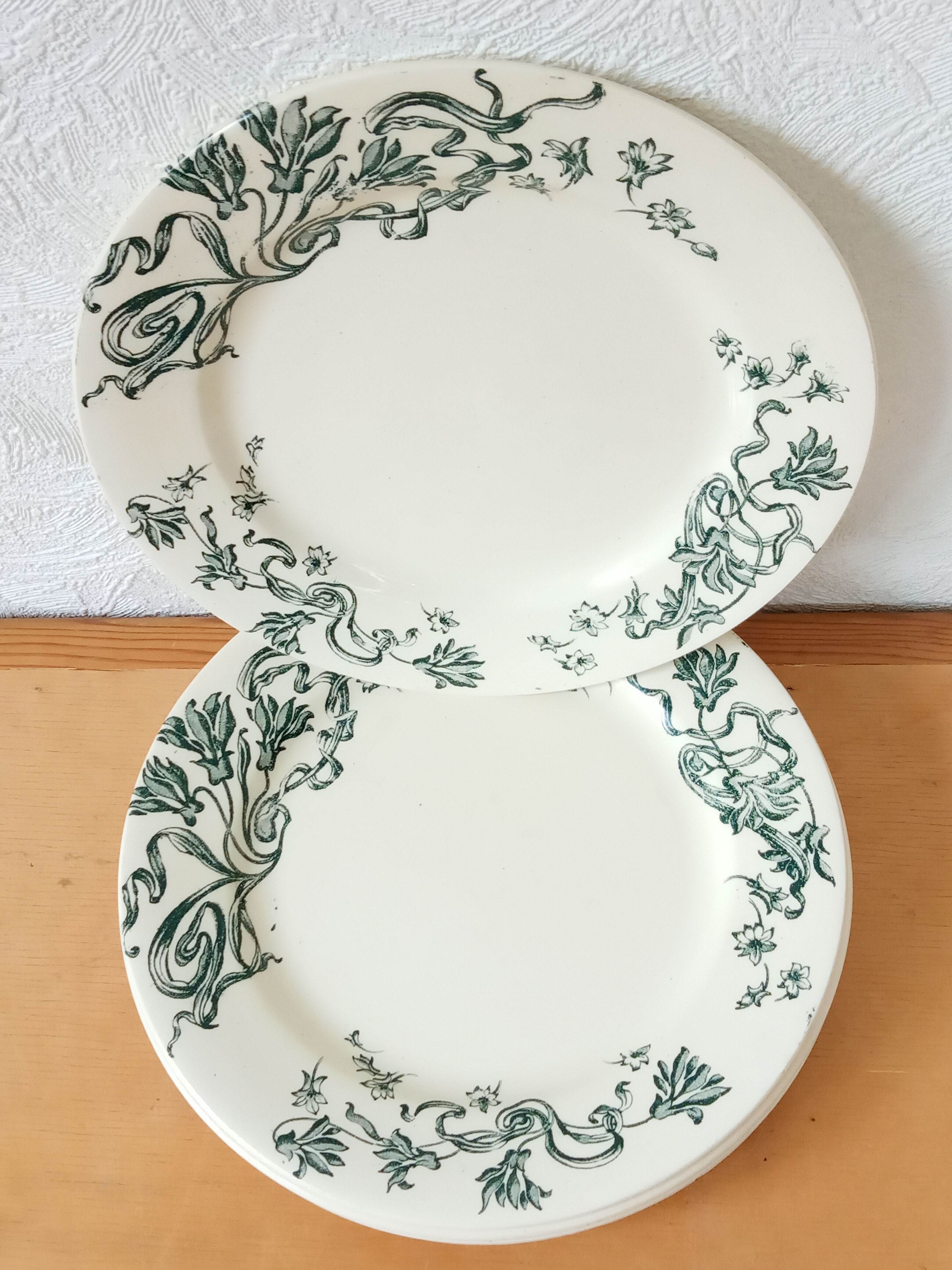 Six assiettes en terre de fer de Salins