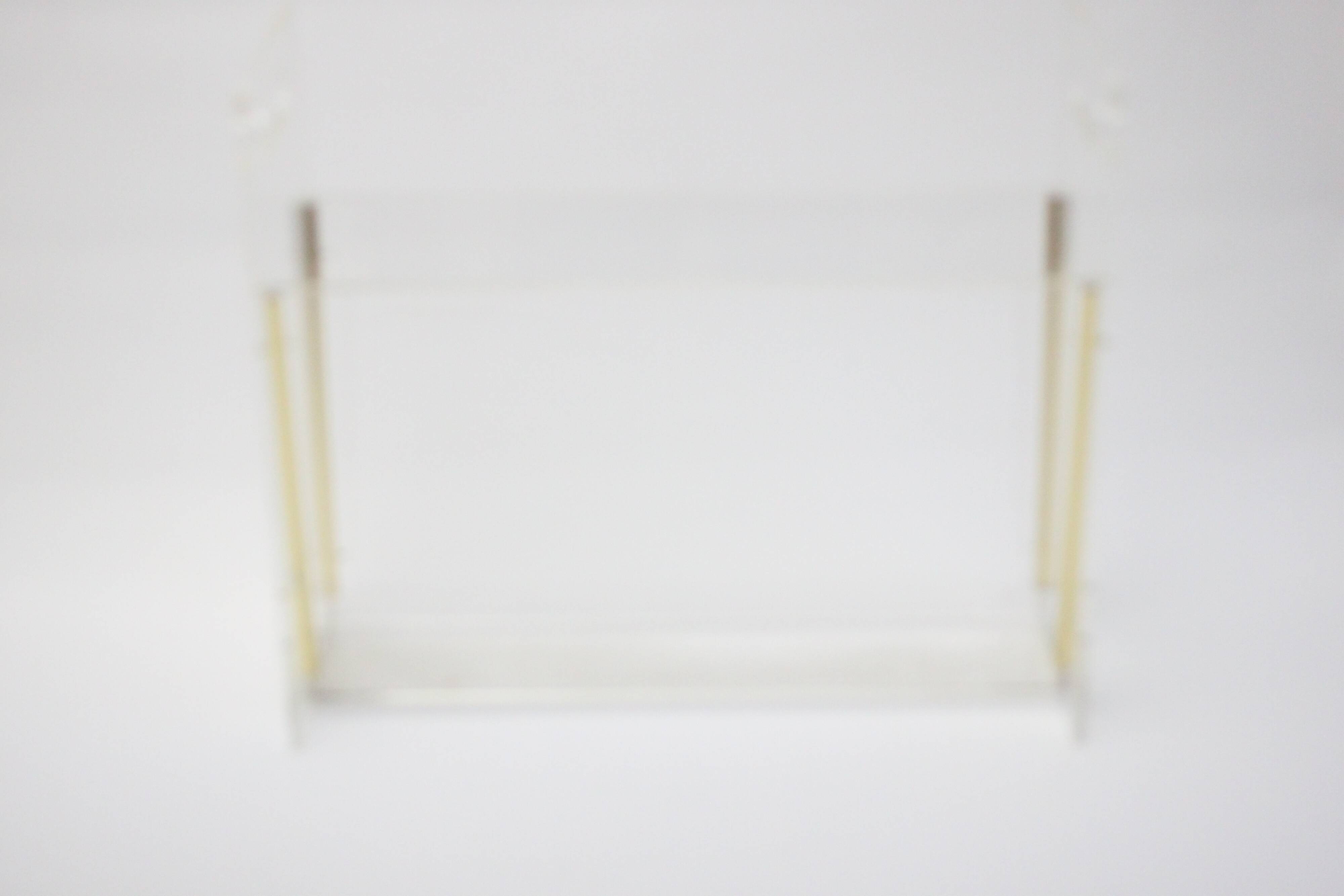 Vintage lucite magazine stand, Hollywood Regency 1970s