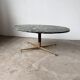 Table basse en marbre vert et laiton par Michel Kin pour Arflex