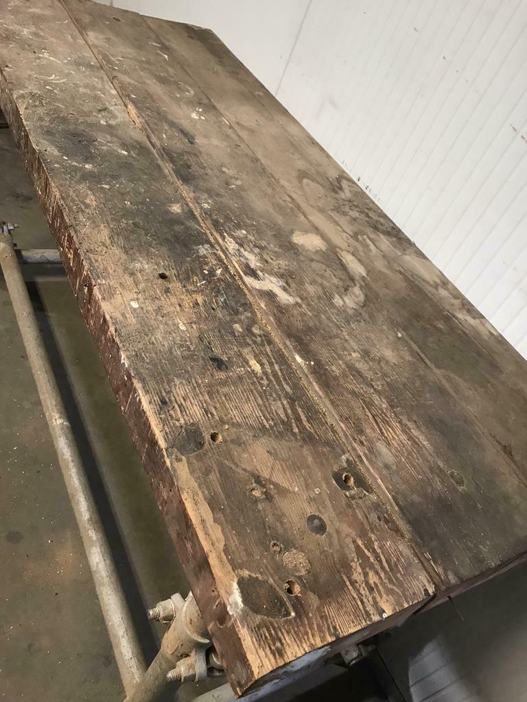 vintage industrial workbench / sidetable / work table