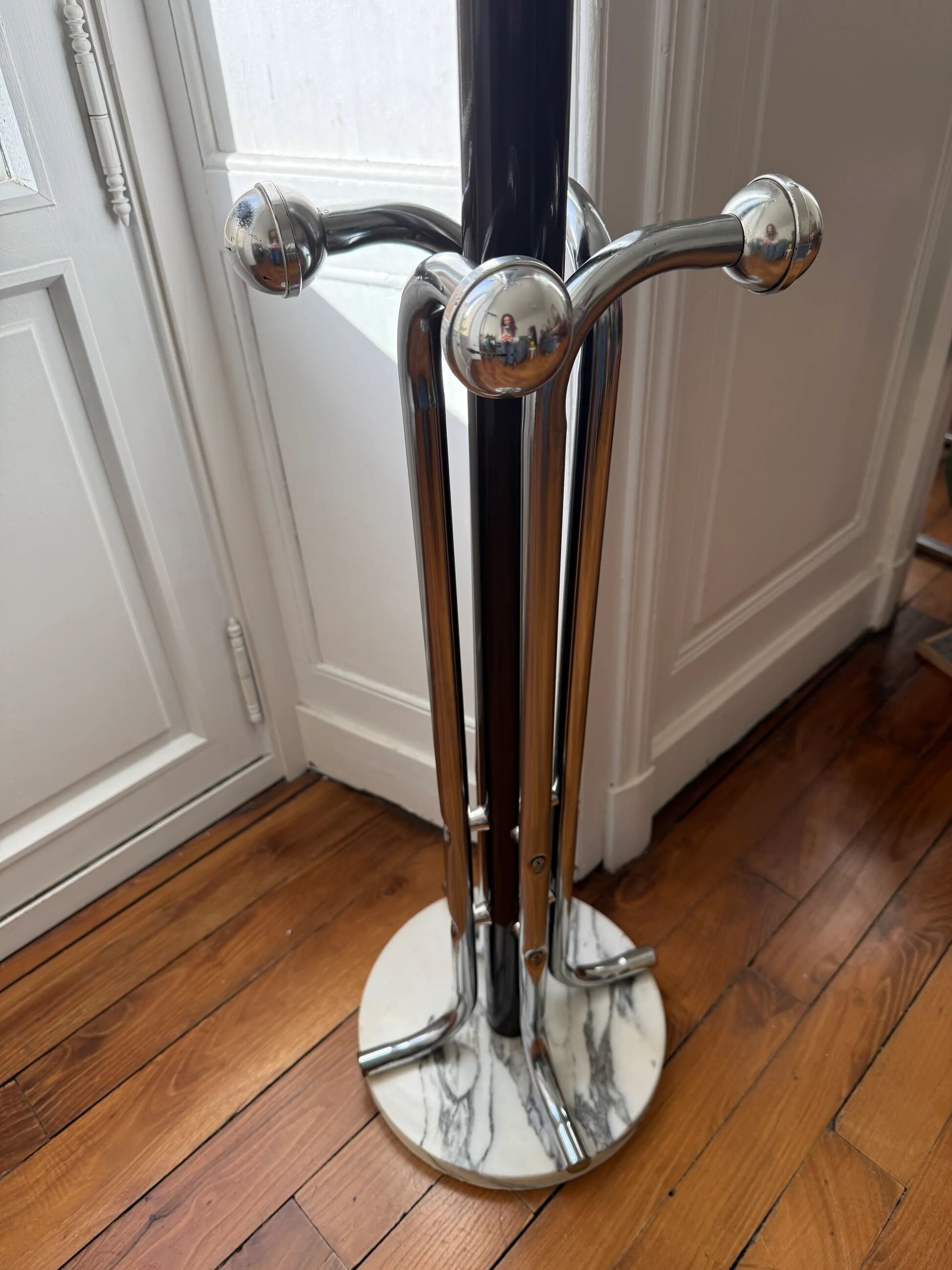 Metal coat rack with 12 hooks - 1970s