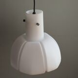 Suspension lamp, white opaline, Glashütte Limburg, Germany 1960