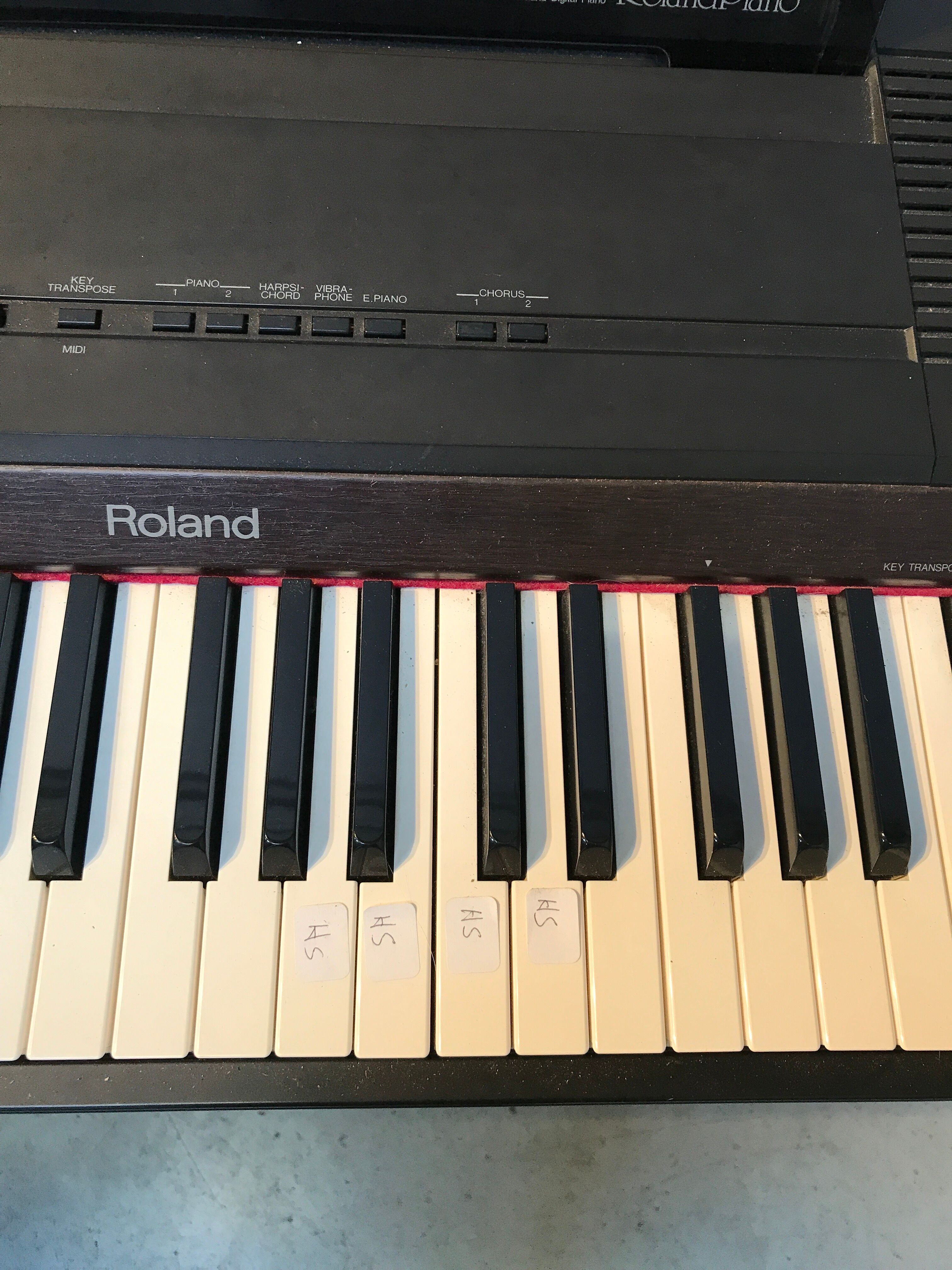Roland HP 700 keyboard and its stand with pedal