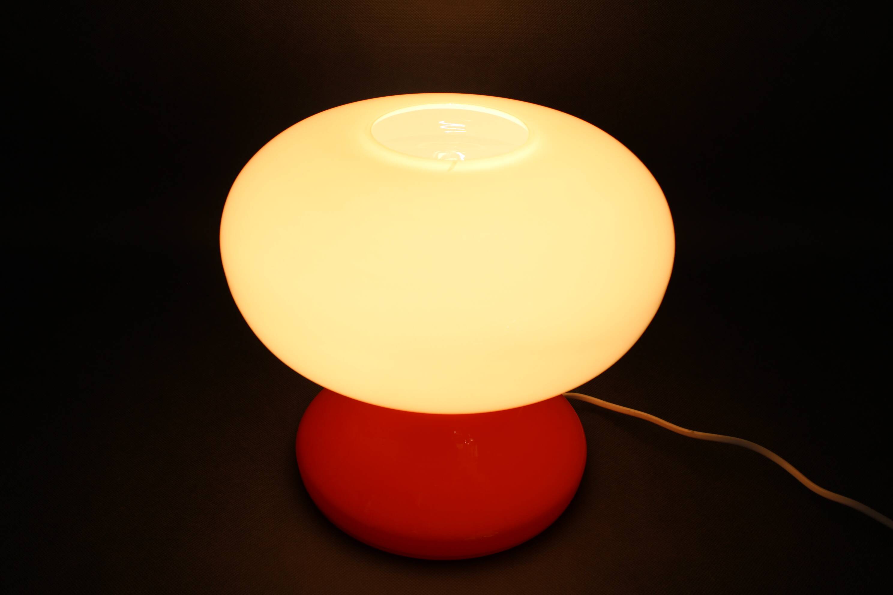 1970s Stepan Tabery Glass Mushroom Table Lamp, Czechoslovakia