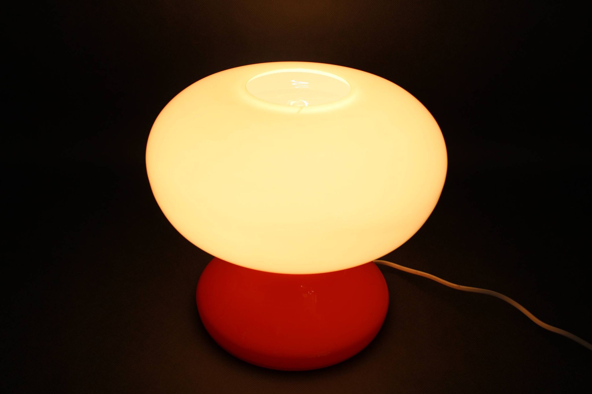 1970s Stepan Tabery Glass Mushroom Table Lamp, Czechoslovakia