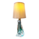 Lampe en cristal Val Saint Lambert à pied tourné, couleur verte, Belgique