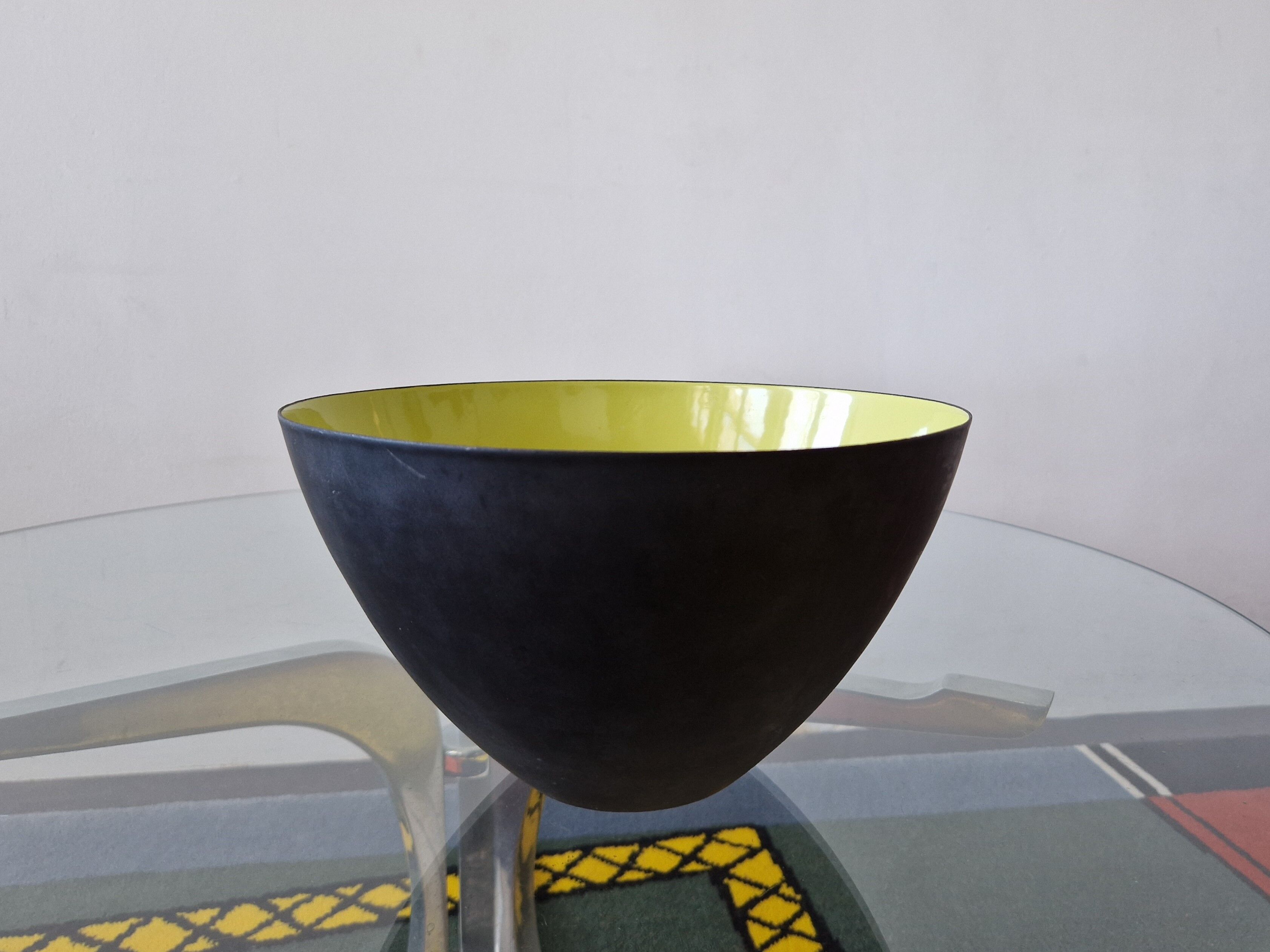 Black and Green Krenit Bowl by Herbert Krenchel for Torben Ørskov & Co, Denmark, 1953