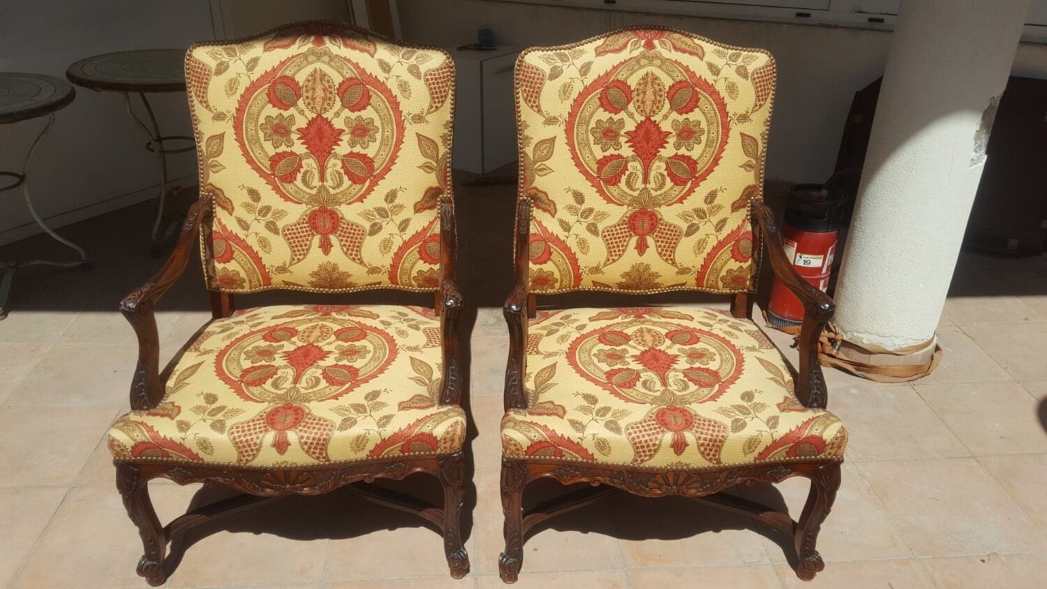 Pair of armchairs regence style nineteenth