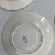 Lot of 6 green ironstone plates, antique French faience.
