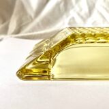 Cendrier vintage Walther en verre jaune