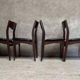 Series Set of 6 vintage Scandinavian rosewood chairs from the 1960s