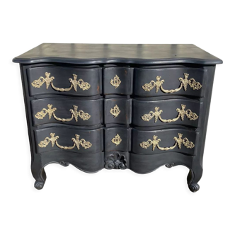 Black and brass chest of drawers