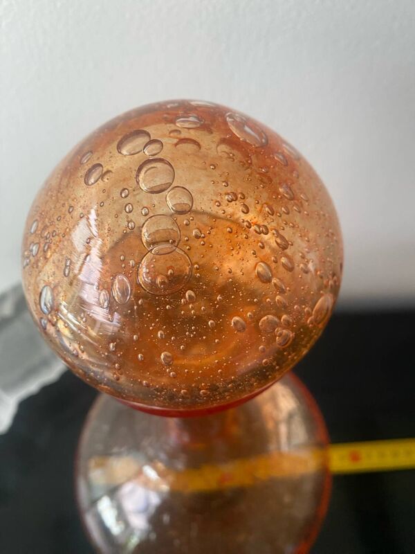 Carafe à décanter en verre soufflé et bulle