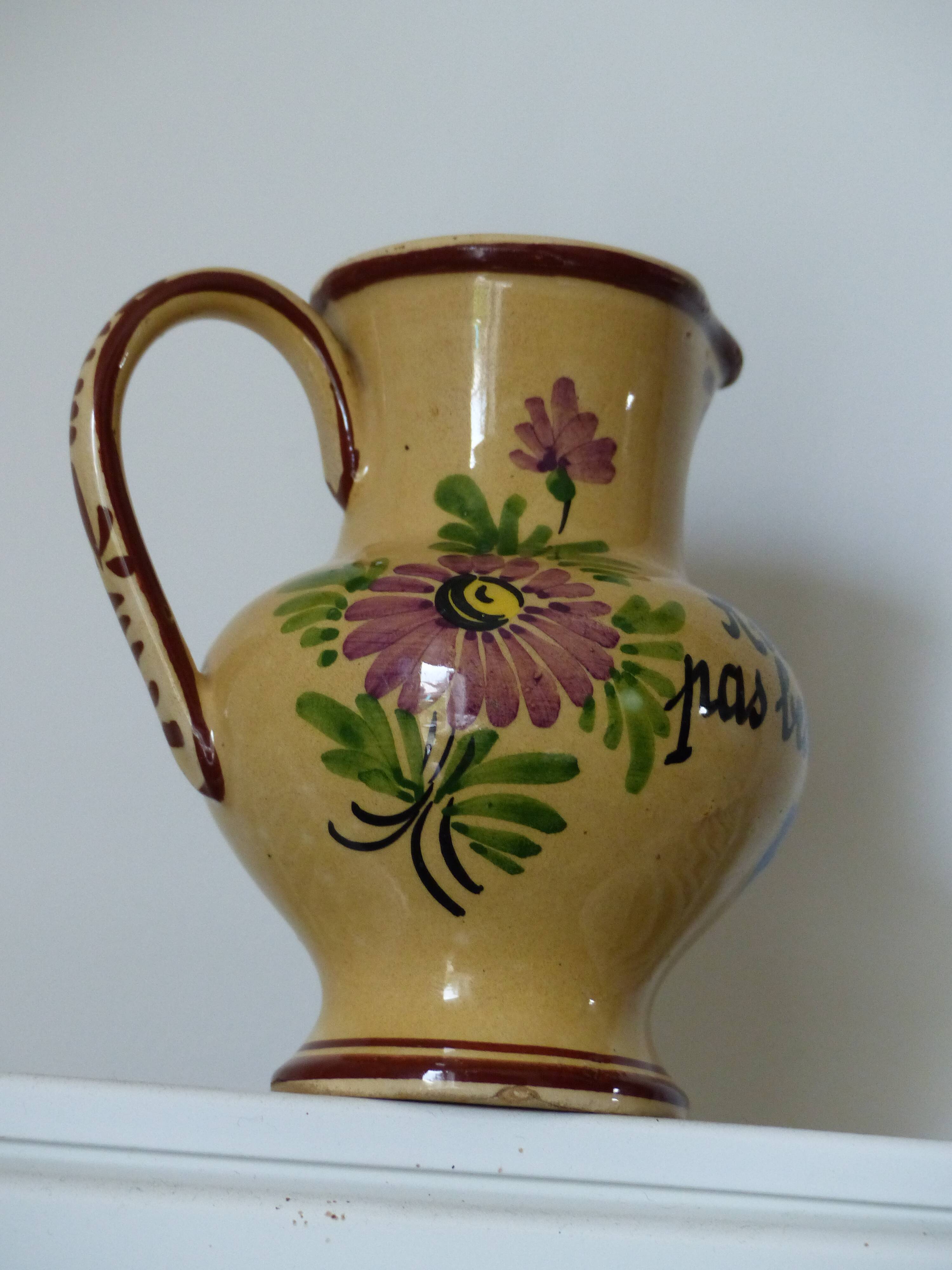 Milk pot faience, Malicorne, Emille Tessier