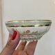 Lot de 7 coupes en verre granité vert et or vintage