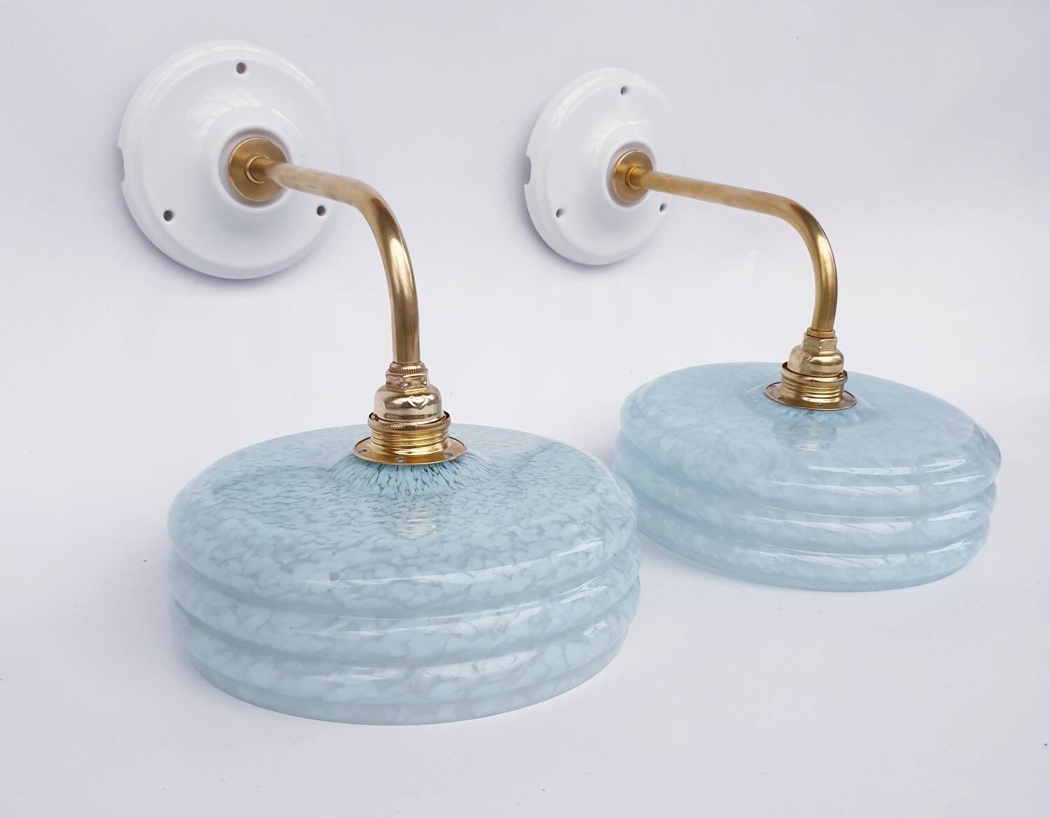 Clichy glass swan neck wall lights