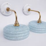 Clichy glass swan neck wall lights