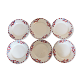 6 assiettes plates Céranord Saint Amand modèle Eglantines Lot 2 +